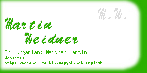 martin weidner business card